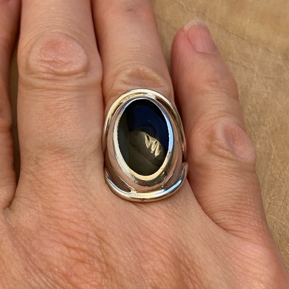 Vintage black 925 sterling silver ring from Mexico - Picture 2 of 8